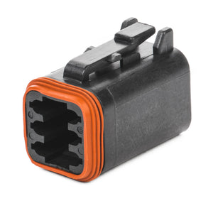 DT06-6S-P012 - DT Series - 6 Socket Plug - Enhanced Seal Retention, Black