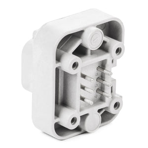 DT15-6P - DT15 Series - 6 Pin Receptacle - Straight Molded Pins, PCB Mount, Gray