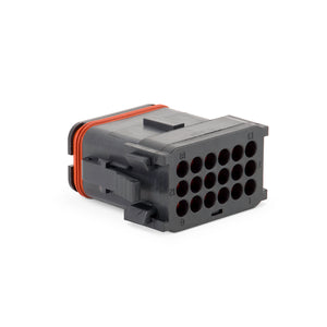 DT16-18SC-K004 - DT16 Series - 18 Socket Plug - C Key, End Cap, Enhanced Seal Retention, Black