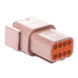 DTM04-08PD - DTM Series - 8 Pin Receptacle - D Key, Brown