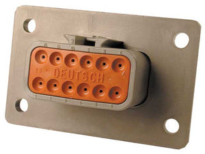 DTM04-12PA-L012 - DTM Series - 12 Pin Receptacle, Welded Flange, A Key, Gray