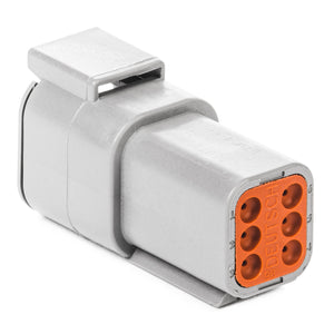 DTM04-6P - DTM Series - 6 Pin Receptacle - Gray