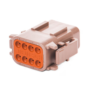 DTM06-08SD - DTM Series - 8 Socket Plug - D Key, Brown