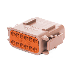 DTM06-12SD - DTM Series - 12 Socket Plug - D Key, Brown