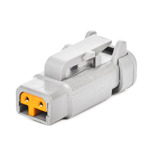 DTM06-2S-P006 - DTM Series - 2 Socket Plug - Terminating Resistor, Gold Sockets, J1939, Gray