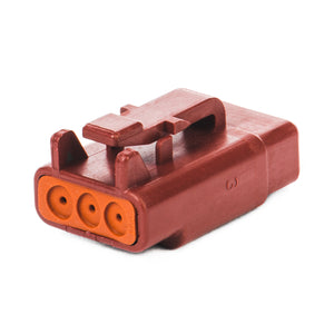 DTM06-3S-RD - DTM Series - 3 Socket Plug - Red