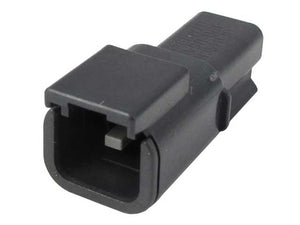 DTMH04-2PA- DT Series- 2 Pin Receptacle- A Key, Black