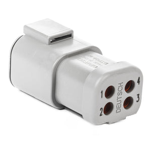 DTP04-4P-E003 - DTP Series - 4 Pin Receptacle - End Cap, Gray