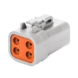 DTP06-4S-C015 - DTP Series - 4 Socket Plug - Reduced Diameter Seals, Gray