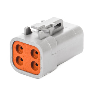 DTP06-4S-C015 - DTP Series - 4 Socket Plug - Reduced Diameter Seals, Gray