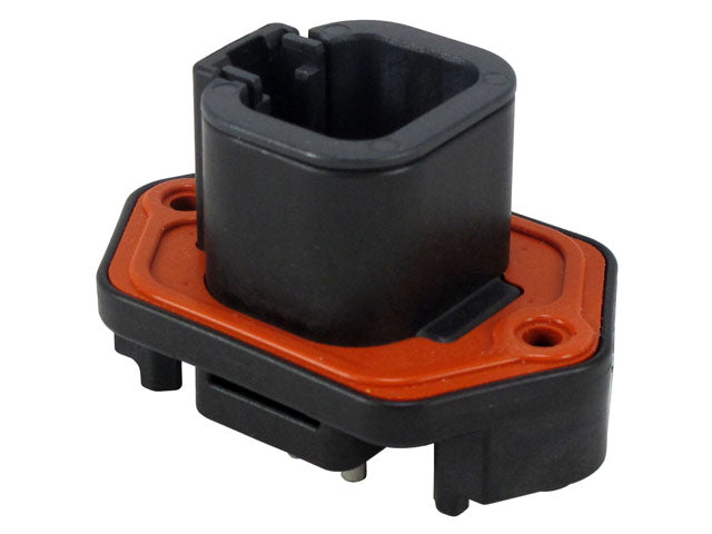 DTP15-4P - DTP Series- 4 Cavity Receptacle,  Straight molded pins, Black