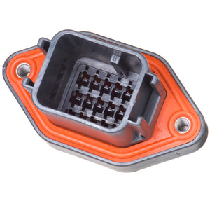 DTV02-18PB - DTV Series - 18 Pin Receptacle -  Sealed Flange, Gasket, End Cap, B Key, Black