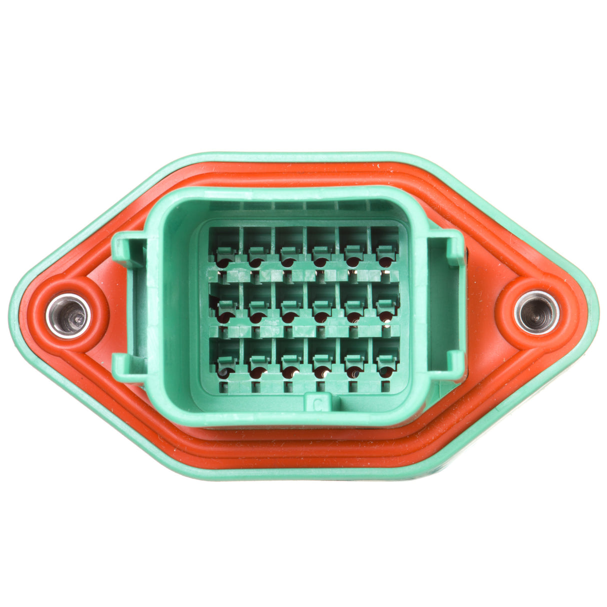 DTV02-18PC - DTV Series - 18 Pin Receptacle -  Sealed Flange, Gasket, End Cap, C Key, Green