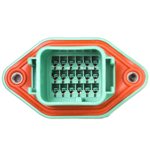 DTV02-18PC - DTV Series - 18 Pin Receptacle -  Sealed Flange, Gasket, End Cap, C Key, Green