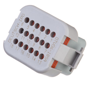 DTV06-18SA - DTV Series  - 18 Socket Plug -  End Cap, A Key, Gray