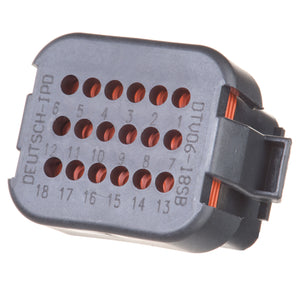 DTV06-18SB - DTV Series  - 18 Socket Plug -  End Cap, B Key, Black