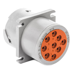 HD10-9-96P-B009 - HD10 Series - 9 Pin Receptacle - Non-Threaded Rear, Key Removed From Flange, Gray