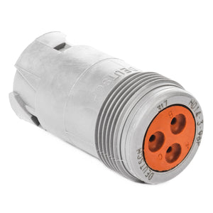 HD14-3-96P - HD10 Series - 3 Pin Receptacle - Threaded Rear, Gray