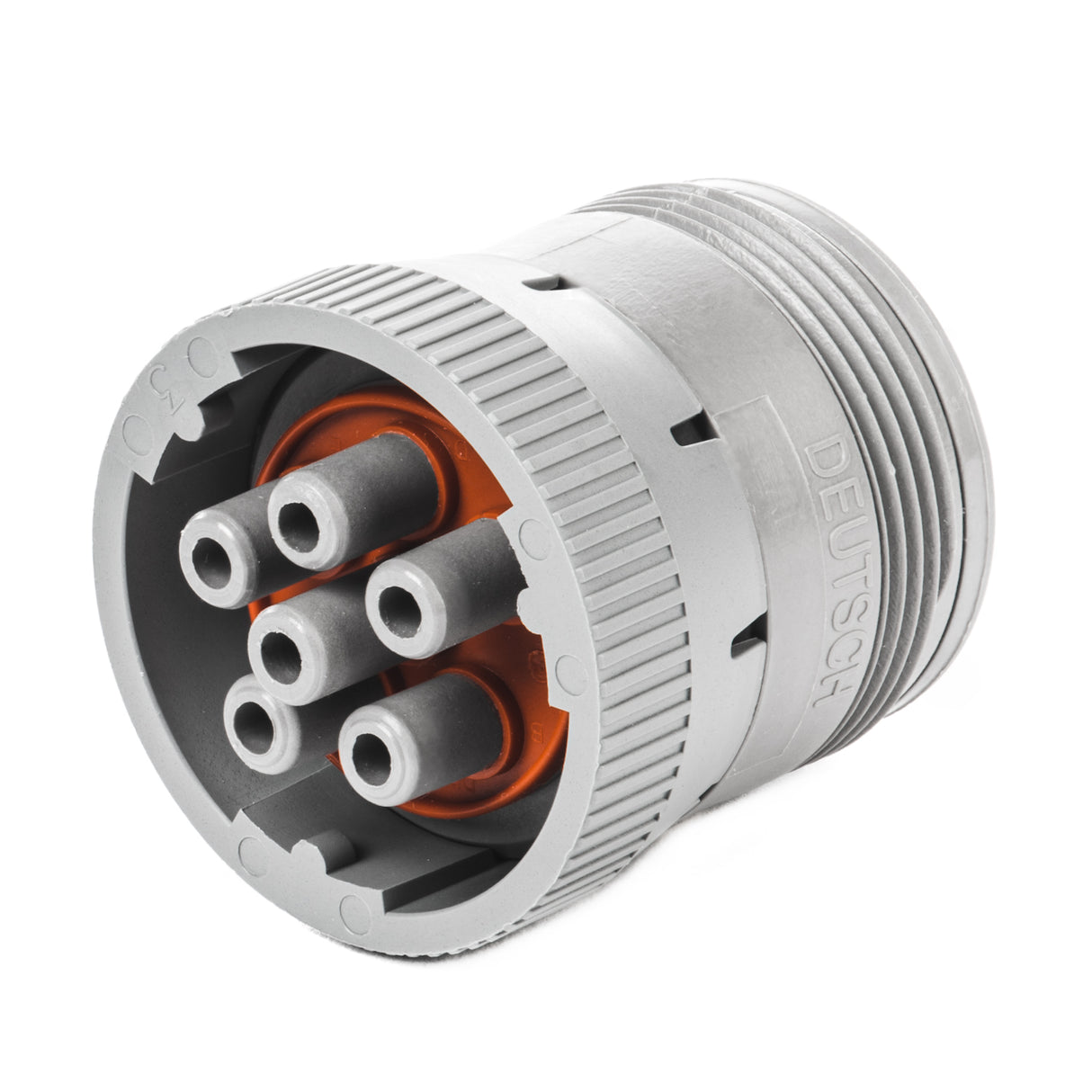 HD16-6-96S - HD10 Series - 6 Socket Plug- Threaded Rear, Gray