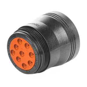 HD17-9-1939SE - HD10 Series - 9 Socket Plug - Threaded Rear,  J1939, No Coupling Ring, Black