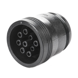 HD17-9-1939SE - HD10 Series - 9 Socket Plug - Threaded Rear,  J1939, No Coupling Ring, Black