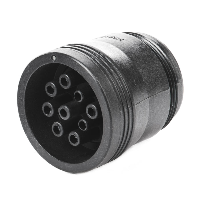 HD17-9-1939SE - HD10 Series - 9 Socket Plug - Threaded Rear,  J1939, No Coupling Ring, Black