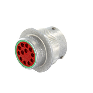 HD34-18-14PN-C020 - HD30 Series - 14 Pin Receptacle - 18 Shell, N Seal, Cavities A,D Blocked, Flange, Silver