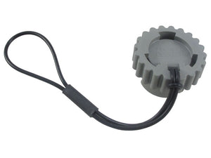 HDC14-3-JDL - HD10 Series - Dust Cap for 3 Cavity Plug - Nitrile Lanyard,  Gray