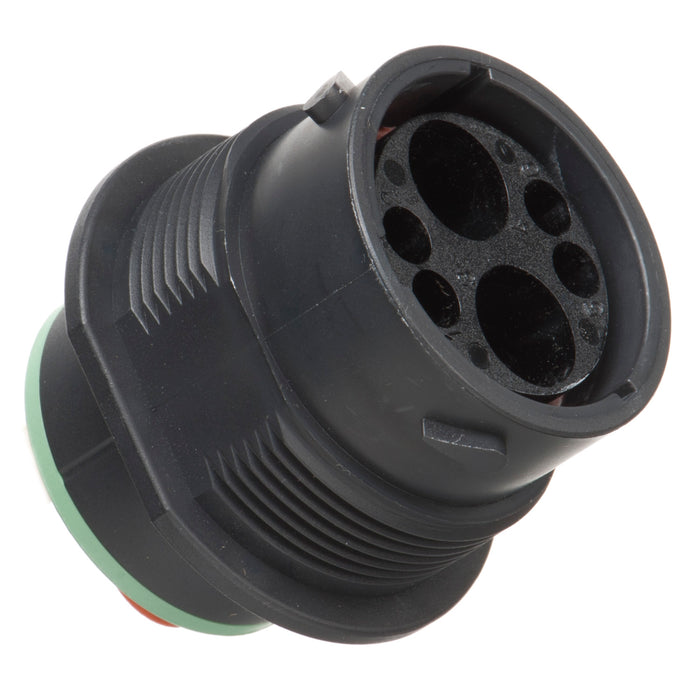 HDP24-18-6PN-C030 - HDP20 Series - 2 Pin Receptacle - 18 Shell, N Seal, Cavities 1,2,5,6 Blocked, Flange