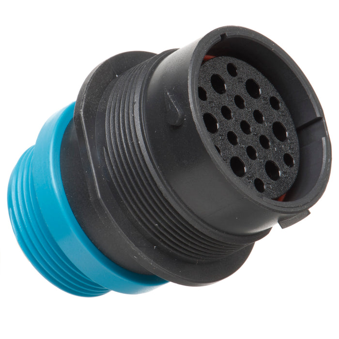 HDP24-24-19SE-L015 - HDP20 Series - 19 Socket Receptacle - 24 Shell, E Seal, Reverse, Threaded Adapter, Flange