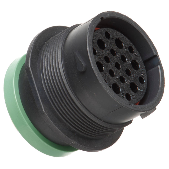 HDP24-24-19SN-L017 - HDP20 Series - 19 Socket Receptacle - 24 Shell, N Seal, Reverse, Ring Adapter, Flange