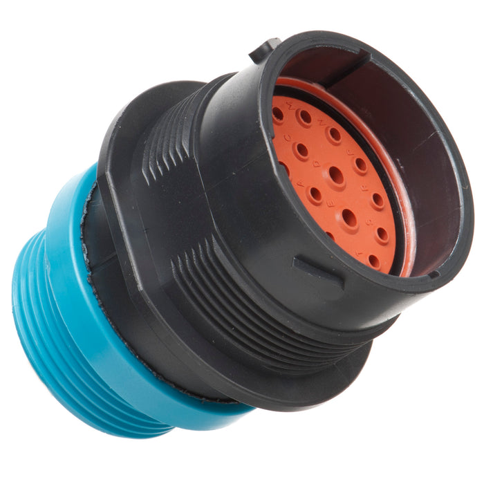 HDP24-24-21PE-L015 - HDP20 Series - 21 Pin Receptacle - 24 Shell, E Seal, Threaded Adapter, Flange