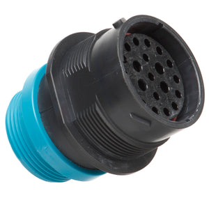HDP24-24-21SE-L015 - HDP20 Series - 21 Socket Receptacle - 24 Shell, E Seal, Reverse, Threaded Adapter, Flange