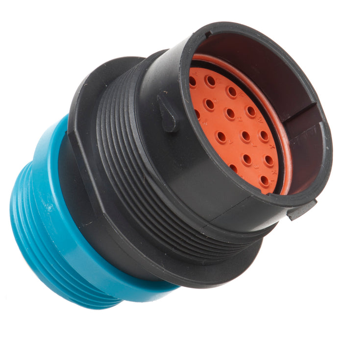 HDP24-24-23PE-L015 - HDP20 Series - 23 Pin Receptacle - 24 Shell, E Seal, Threaded Adapter, Flange