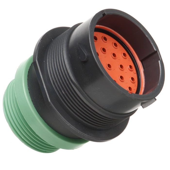 HDP24-24-23PN-L015 - HDP20 Series - 23 Pin Receptacle - 24 Shell, N Seal, Threaded Adapter, Flange