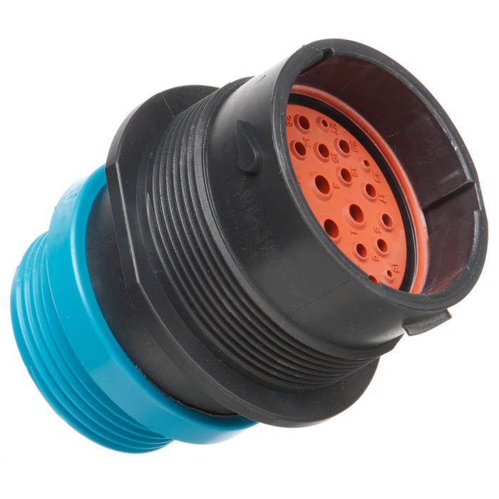 HDP24-24-29PE-L015 - HDP20 Series - 29 Pin Receptacle - 24 Shell, E Seal, Threaded Adapter, Flange