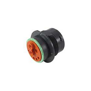 HDP24-24-91PN-P064 - HDP20 Series - 9 Pin Receptacle - 24 Shell,  N Seal, No Internal Jumper, Standard HDP Style Connector, Flange