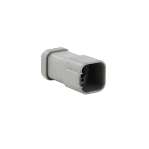 DT04-6P-C017 - DT Series - 6 Pin Receptacle - Solid Rear Grommet, End Cap, Gray