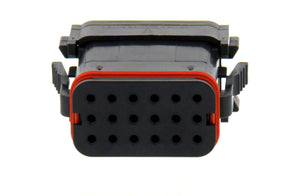 DT16-18SD-K004- DT Series- Enhanced Seal Retention, End Cap, 18 Cav, D Key, Black